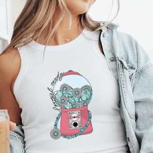 Cowboy Candy DTF Print Southwestern Cowgirl Candy Machine Turquoise Direct to Film Western Heat Transfer