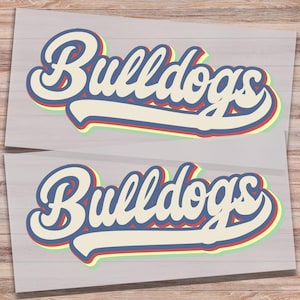 Retro Bulldogs Mascot DTF Print Bulldogs Sports Team Spirit Direct to Film Transfer Ready to Press