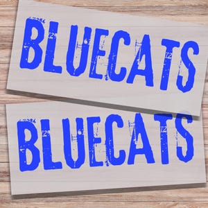 Bluecats DTF Transfer Distressed Typography School Mascot Sports Team Direct to Film Transfer ready to Press