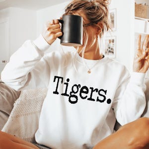 Tigers DTF Print Typography Font Tigers School Mascot Sports Team Direct to Film Transfer Ready to Press