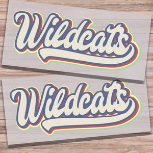 Wildcats School Mascot DTF Print Wildcat Sports Team Direct to Film Transfer for School Sports Heat Transfer Ready to Press