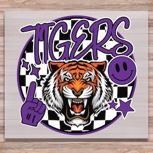 Tigers Sports Team DTF Print School Mascot Direct to Film Transfer For Sports Mom&#39;s High School Sports Team Sports Heat Transfer