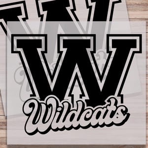 Wildcats School Mascot DTF Print Wildcat School Mascot Direct to Film Transfer for School Sports Heat Transfer Ready to Press