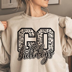 Go Bulldogs DTF Print  Bulldog Mascot Leopard Print Direct to Film Transfer Ready to Press