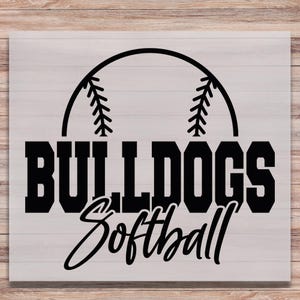 Bulldogs Softball DTF Print Bulldogs Mascot for Sports Team Direct to Film Prints Ready to Press College Sports Transfer
