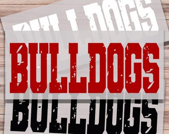 Distressed Bulldogs DTF Print Bulldogs Mascot for Sports Team Direct to Film Prints Ready to Press College Sports Transfer