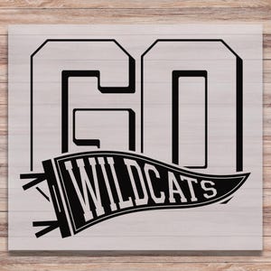 Go Wildcats DTF Print Wildcat School Mascot Direct to Film Transfer for School Sports Heat Transfer Ready to Press