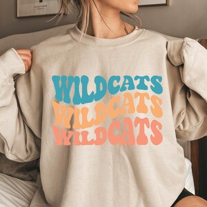 Wildcats School Mascot DTF Print Wildcat School Mascot Direct to Film Transfer for School Sports Heat Transfer Ready to Press