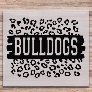 Bulldogs Mascot DTF Print Leopard Print Direct to Film Transfer Ready to Press