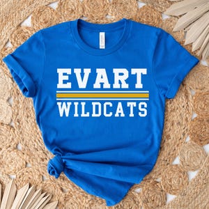 Evart Wildcats DTF Print Wildcat with Claw Marks School Mascot Direct to Film Transfer for School Sports Heat Transfer Ready to Press
