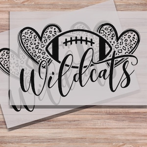 Wildcats Football School Mascot DTF Print Wildcat Sports Team Direct to Film Transfer for School Sports Heat Transfer Ready to Press