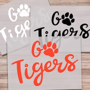 Tigers DTF Print Go Tigers with Paw Print Direct to Film Transfer Ready to PRess