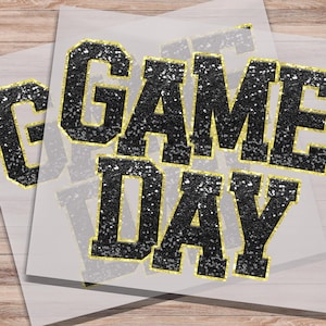 Game Day Faux Sequin DTF Transfer For Sports Mom School Mascot Direct to Film Transfer Ready to Press Sports Heat Transfer