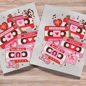 Raised On Country Music DTF Print Retro 90&#39;s Country Cassette Tape Direct to Film Transfer Ready to Press