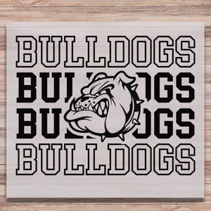Bulldogs DTF Print Bulldogs Mascot for Sports Team Direct to Film Prints Ready to Press College Sports Transfer