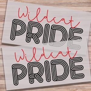 Wildcat Pride DTF Print Wildcat School Mascot Direct to Film Transfer for School Sports Heat Transfer Ready to Press