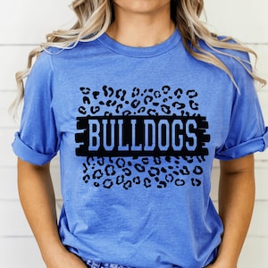 Bulldogs Mascot DTF Print Leopard Print Direct to Film Transfer Ready to Press
