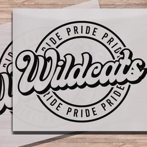 Wildcat Pride DTF Print Wildcat School Mascot Direct to Film Transfer for School Sports Heat Transfer Ready to Press