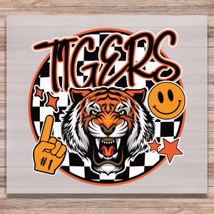 Tigers Sports Team DTF Print School Mascot Direct to Film Transfer For Sports Mom&#39;s High School Sports Team Sports Heat Transfer