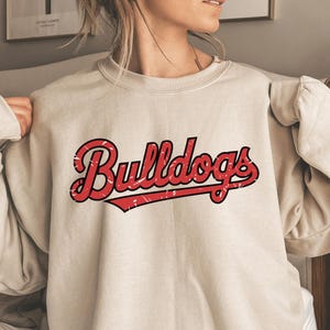 Bulldogs Mascot DTF Print Distressed Bulldogs Team Spirit Direct to Film Transfer Ready to Press