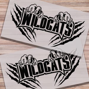 Wildcats School Mascot DTF Print Wildcat Claw Marks Sports Team Direct to Film Transfer for School Sports Heat Transfer Ready to Press