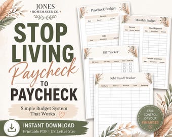 Planer Printable Bundle | Bill Tracker, Gehaltsabrechnung & monatliches Budget | Schuld-Tracker | Buchhaltungsplaner PDF | Bindereinsätze