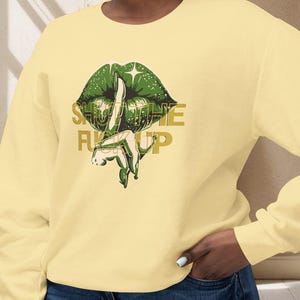 Sparkly Lips Unisex Sweatshirt, Shut Up Graphic Jumper, Funny Sweater, Offensive Quote Pullover, Sassy Clothing, Sarcastic Apparel
