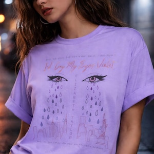 Elizabeth Taylor Inspired, Cry My Eyes Violet Hollywood Icon Tee, Vintage Movie Lover
