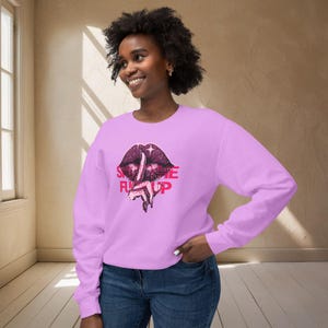 Sparkly Lips Unisex Sweatshirt, Shut Up Graphic Jumper, Funny Sweater, Offensive Quote Pullover, Sassy Clothing, Sarcastic Apparel
