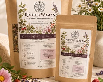 Rooted Woman Organic Herbal Tea | Nettle, Raspberry Leaf, Lemon Balm Blend