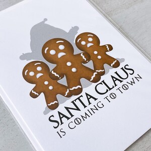 Carte de voeux - Joyeux Noël drôle de jeu de mots pour les fêtes, Biscuits en pain d'épice mignons Jeux de mots pour le père Noël - Cartes pliées 5 x 7 avec enveloppe A7 et message à l'intérieur
