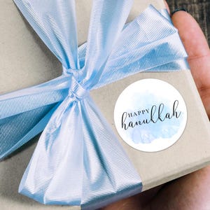 Autocollants - Étiquettes cadeau couronne Joyeux Hanoukka - cercles de 1,625 po. (24 autocollants par feuille) OU cercles de 3 po. (6 par feuille) finition mate