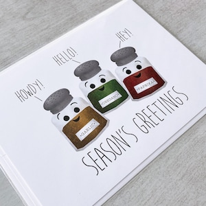 Carte de voeux - Joyeux Noël drôle de jeu de mots pour les fêtes Joyeuses fêtes de fin d'année - Cartes pliées 5 x 7 avec enveloppe A7 et message à l'intérieur
