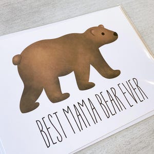 Carte de voeux - Bonne fête des mères, douces cartes de jeu de mots drôles pour maman, nouvelle maman, maman ours - Cartes pliées 5 x 7 avec enveloppe A7 et message à l'intérieur