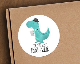 Stickers - Happy Father's Day Funny Pun Gift Tags Labels - 1.625" Circles (24 Stickers Per Sheet) OR 3" Circles (6 Per Sheet) Matte Finish