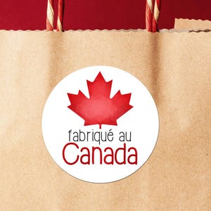 Autocollants - fabrique au Canada Canadien français français - Cercles de 1,625 po. (24 autocollants par feuille) OU cercles de 3 po. (6 par feuille) Fini mat