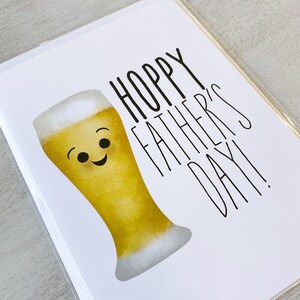 Carte de voeux - Bonne fête des pères - Cartes de jeu de mots amusantes avec bière houblonnée pour papa - Cartes pliées 5 x 7 avec enveloppe A7 et message à l'intérieur