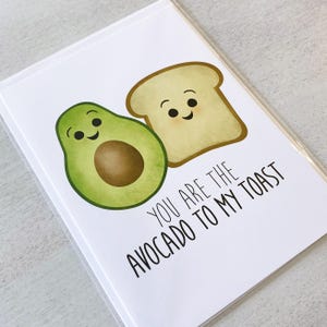 Carte de voeux - Vous êtes l'avocat de mon toast Saint-Valentin anniversaire jeux de mots drôles de nourriture - 5 x 7 cartes pliées avec enveloppe A7 et message à l'intérieur