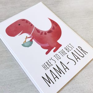 Carte de voeux - Dino Happy Mother's Day - Cartes de jeu de mots drôles avec dinosaure pour maman - 5 x 7 cartes pliées avec enveloppe A7 et message à l'intérieur