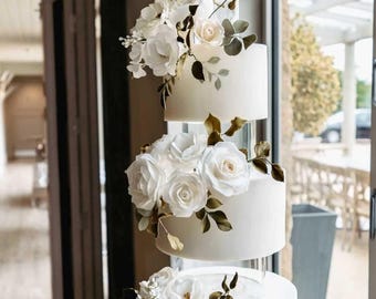 Présentoir à gâteau rond – support à gâteau en acrylique remplissable – séparateur gâteau – base gâteau mariage ou anniversaire