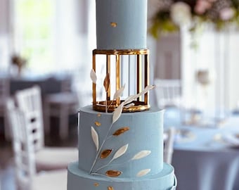 Séparateur de gâteau rond 15 cm – finition or métallique – rehausseur pour gâteau de mariage – accessoire cake design
