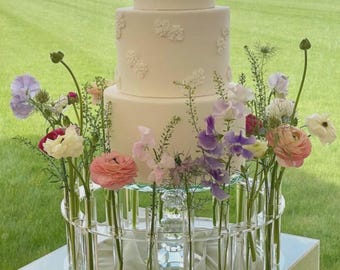 SHIPS FROM EU -  no customs charge. The Floral Crown - Cake Stand - Flower Stand - Fresh Flowers - Floral Wedding Cake - Unique Cake Wreath