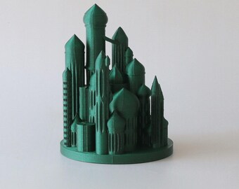 Séparateur à gâteau Green City - Étage sculpté pour gâteau de mariage - Faux espaceur pour gâteau - Rehausseur de socle à gâteau Emerald City