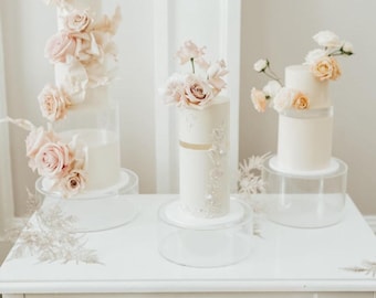 Runder Tortenständer – Befüllbarer Acrylständer – Tortenseparator – Hochzeitstorten Deko – Acryl Kuchenständer
