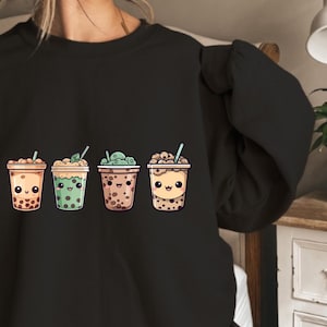 Boba Tea Sweatshirt, Milk Tea Lover Gift, Bubble Tea Crewneck, Tea Lovers Apparel, Asian Drink Clothing