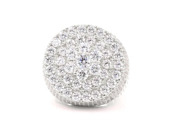 925 Sterling Silver Iced Out Moissanite Diamond Champion Ring Birthday Anniversary Gift
