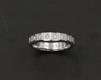925 Sterling Silver Ice Cube Ring Vermeil Moissanite Band Ring Wedding Birthday Anniversary Gift
