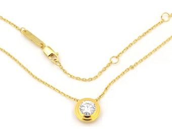 Vermeil Sterling Silver Moissanite Solitaire Pendant Necklace: GRA Certified