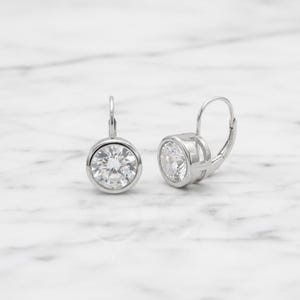 Moissaniet-druppeloorbellen: solitaire-stijl 925 sterlingzilver