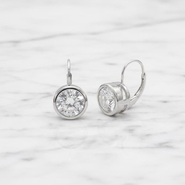 Moissaniet-druppeloorbellen: solitaire-stijl 925 sterlingzilver